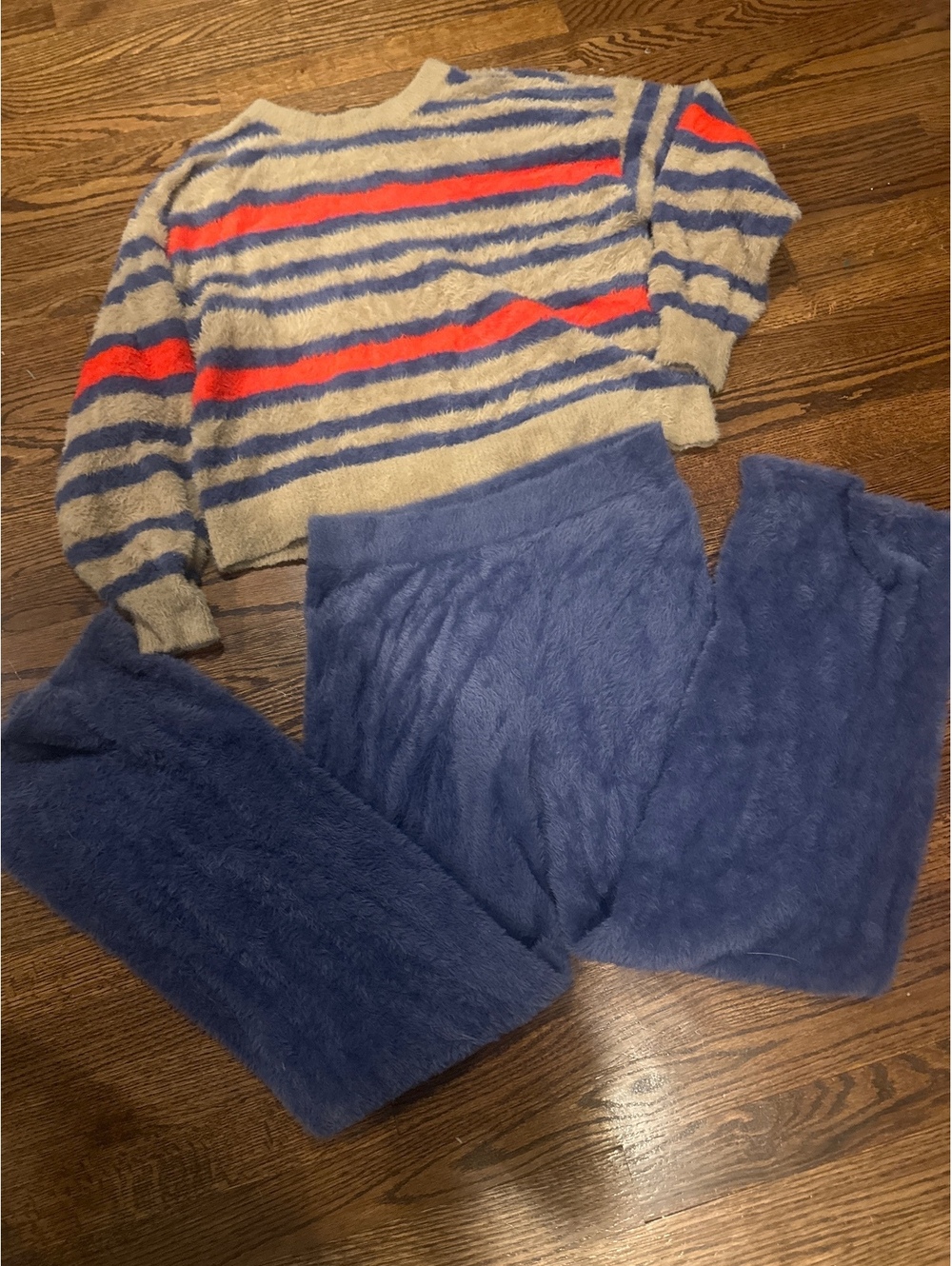 Aerie Fuzzy Sweater and Wide Leg Pants Set